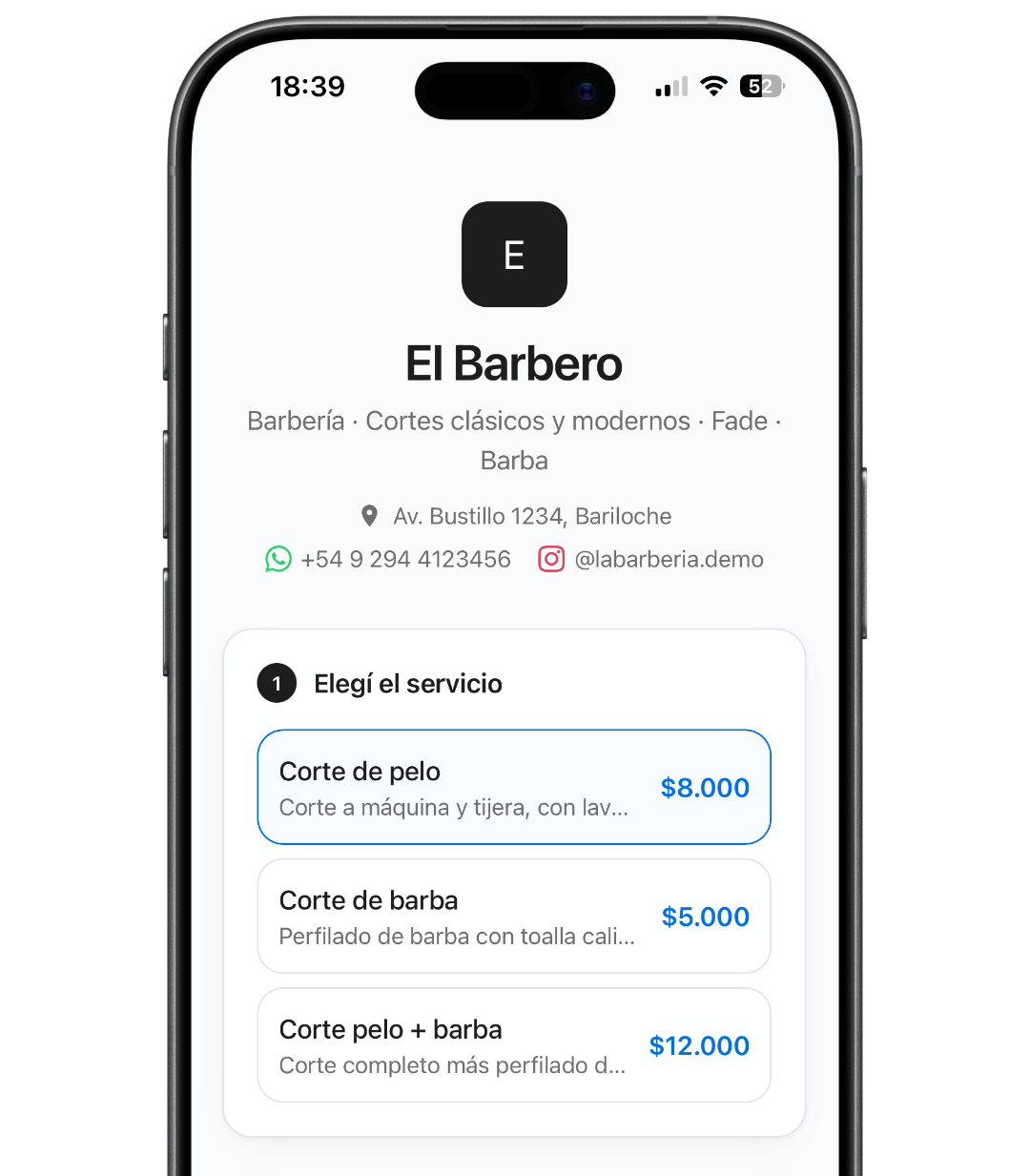 Paso 1: Elegí el servicio